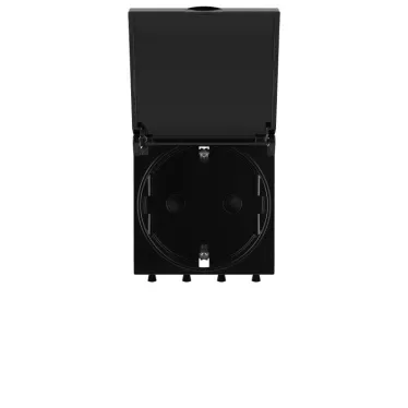 Avanti Розетка с крышкой ''Черный квадрат'', 2P+E, с защитными шторками, 2 модульная