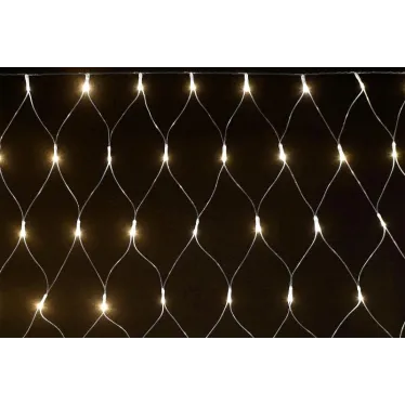 LIGHTING Гирлянда сеть 1,5х1,5м 160 светодиодов теплый белый свет IP20 прозрачный шнур 3м 230В контроллер 8 сцен IEK