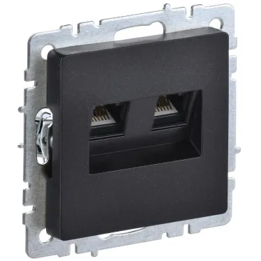 BRITE Розетка компьютерная двойная RJ45 кат.5E РК10-2-БрЧ черный