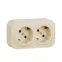 Quteo розетка двойная с заземлением с защитными шторками - 16 A - 250 В IP 20 - Слоновая кость