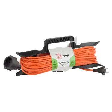 Удлинитель силовой на рамке без заземления 1 розетка 30м ПВС 2х1мм2 UFx-1-2x1.0-30m ЭРА