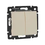 VALENA Выключатель двухклавишный в рамку слоновая кость