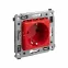 Avanti Розетка в стену, 2P+E, с защитными шторками, ''Красный квадрат''