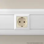 Avanti Розетка ''Ванильная дымка'', 2P+E, с защитными шторками, 2 модульная