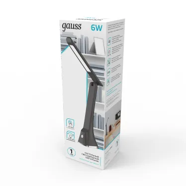 Светильник настольный GTL203 6W 380lm 4000K 170-265V черный диммируемый LED 1/20 | GT2032 | Gauss