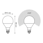 Лампа светодиодная LED 12 Вт 950 лм 6500К шар P45 холодный E14 AC 220В Elementary Gauss