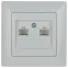 Розетка информационная 2xRJ45, СУ, Solo, белый, 4-304-01