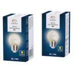 Лампа шар e27 6 LED Ø45мм - желтая, прозрачная колба, эффект лампы накаливания | 405-121 | NEON-NIGHT