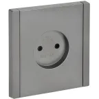 FORTE@PIANO Розетка 1-местная без заземления без защитных шторок винтовое крепление 10А FP518 сталь IEK