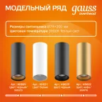 Светильник светодиодный декоративный бытовой HD012 12W (белый золото) 3000K 79x200мм | HD012 | Gauss