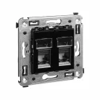 Avanti Розетка RJ-45 в стену, кат.6 двойная, ''Черный квадрат''