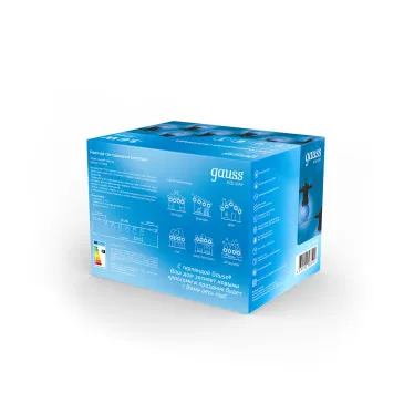 Гирлянда светодиодная "Белт Лайт" серия Holiday, 10 ламп, 7,7 м, IP44, синий, 1/6 | HL063 | Gauss