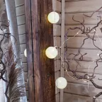 Тайские фонарики Пломбир 1.5 м, 10 LED, прозрачный ПВХ, цвет свечения теплый белый, 2 х АА (батарейки не в комплекте) | 303-077 | NEON-NIGHT