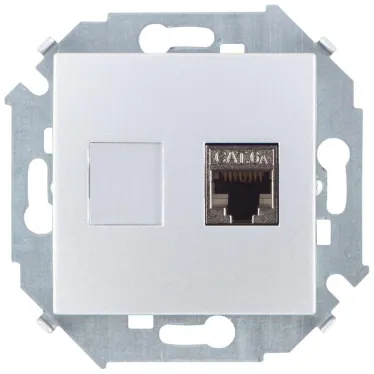 Розетка для передачи данных RJ45 Cat.6A FTP (AMP) цвета алюминий S15