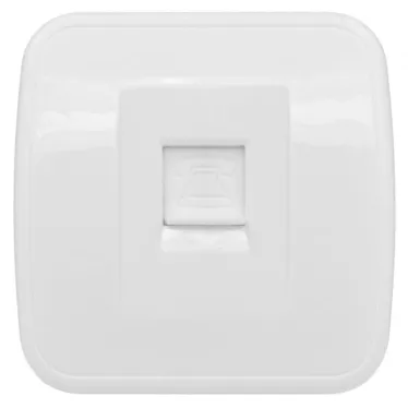 Розетка Минск Phone 1-местная ОП белая