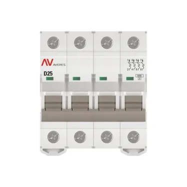 Выключатель автоматический AV-6 4P 25A (D) 6kA AVERES