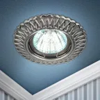 Светильник штампованный MR16,12V/220V, 50W сатин серебро/хром ST4 CH/SS