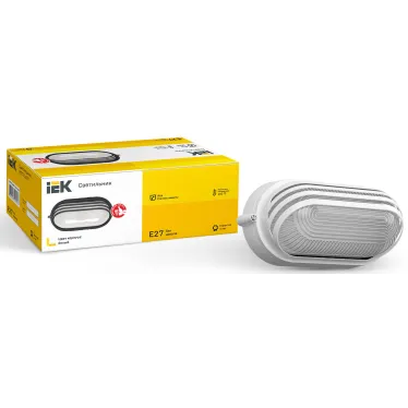 Светильник для ЖКХ НПП 1407 60Вт Е27 IP54 белый/овал ресничка | LNPP0-1407-1-060-K01 | IEK