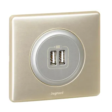 Celiane Панель лицевая розетки USB титан