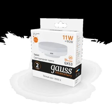 Лампа светодиодная LED 11 Вт 810 лм 3000К таблетка теплый GX53 AC 220В Elementary Gauss