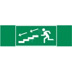 Пиктограмма (наклейка) "ПО ЛЕСТНИЦЕ ВНИЗ ВЛЕВО" 310х90мм для аварийно-эвакуационного Свет-к а Basic IP65 | V5-EM02-60.002.038 | VARTON