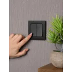 Стокгольм Механизм Выключателя 2-кл. проходного 10А в/к черный