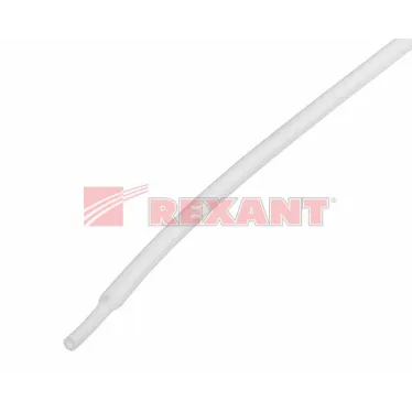 Термоусаживаемая трубка 1,5 0,75 мм, белая, упаковка 50 шт. по 1 м, REXANT