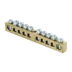 Шина нулевая 8х12мм 125А 10 отверстий крепеж по центру латунь PROxima