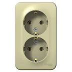 Розетка открытой установки BLANCA двойная с заземлением без шторок, с изолирующей пластиной, 16А, 250В, бежевый