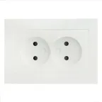 Валенсия лицевая панель розетка 2-местной б/з 10А жемчуг с защ. штор.