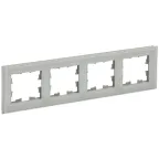 BRITE Рамка 4 поста РУ-4-2-БрД стекло дым.