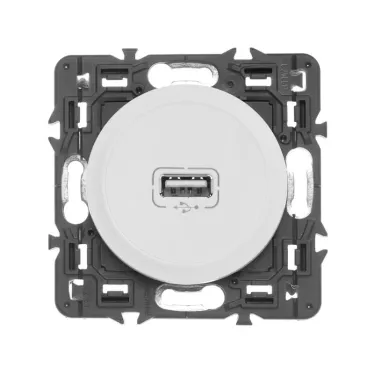 Панель лицевой розетки USB белая
