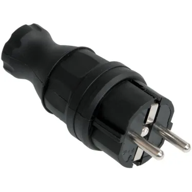 ОМЕГА Вилка прямая каучук 16А 2Р+E IР44