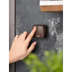 Выключатель двухклавишный ОП Минск 10А с индикатором темное дерево