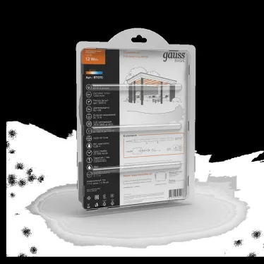 Лента светодиодная LED 2835/120-SMD 12 Вт/м 1200 лм/м 3000К DC 12В IP65 8мм комплект лента и драйвер (блистер 5м) Basic Gauss