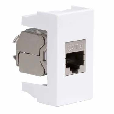Розетка компьютерная RJ45 категория 6 экран Viva белая 1 модуль