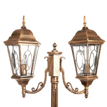 Светильник НТУ-2х60w столб-2м.Е27,IP44,чер.зол. Feron