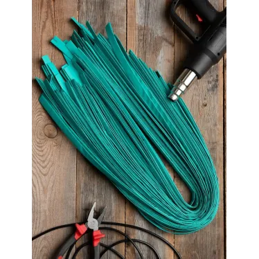 Трубка термоусаживаемая ТУТ нг 8/4 зеленая в отрезках по 1м PROxima