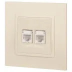 Розетка 2хRJ45, Эра Elegance, сл.кость, 14-3108-02