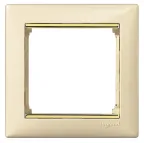 VALENA Рамка 1 пост слоновая кость/золото