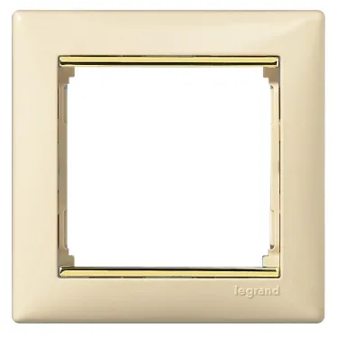 VALENA Рамка 1 пост слоновая кость/золото