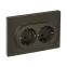 FORTE@PIANO Розетка 2-местная с заземлением с защитными шторками безвинтовое крепление 16А FP323 серый IEK