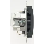 GLOSSA Розетка с заземлением антрацит в рамку