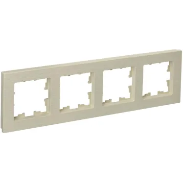 BRITE Рамка 4 поста РУ-4-Бр бежевый рифленый IEK