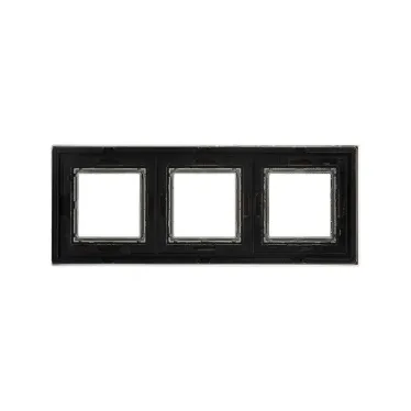 Рамка из натурального стекла, ''Avanti'', черная, 6 модулей