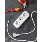 Колодка 3 гнезда с заземлением 16А Эксперт