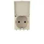 Avanti Розетка с крышкой ''Ванильная дымка'', 2P+E, с защитными шторками, 2 модульная