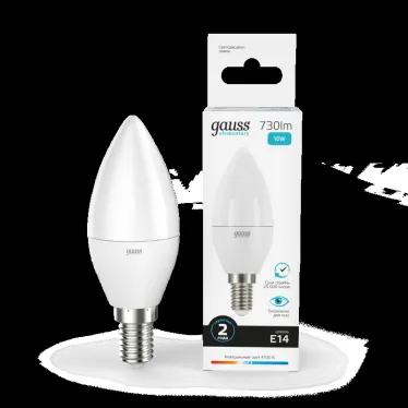 Лампа светодиодная LED 10 Вт 730 лм 4100К свеча нейтральный E14 AC 220В Elementary Gauss