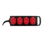 Удлинитель силовой IND380-U-4e-5x4-10m-IP44 на 380В на каучуковой колодке 4 розетки 4xCEE 5P 10м КГ 5х2,5 32A IP44