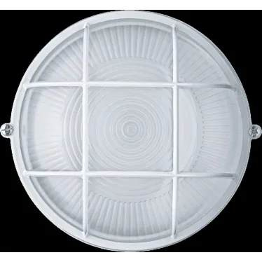 Светильник НПП-60w термостойкий круглый с решеткой IP54 белый